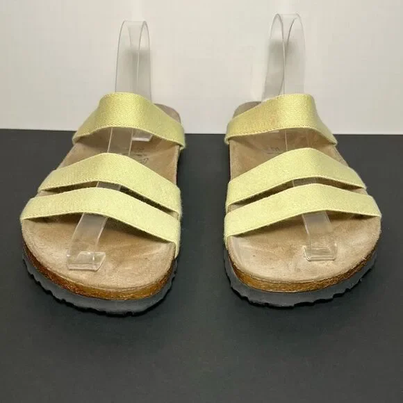Womens BIRKIS by Birkenstock Yellow Three Strap Sandals / Size 10 - Picture 2 of 8